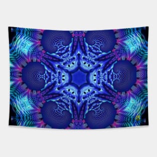 Blue Star Mandala Tapestry