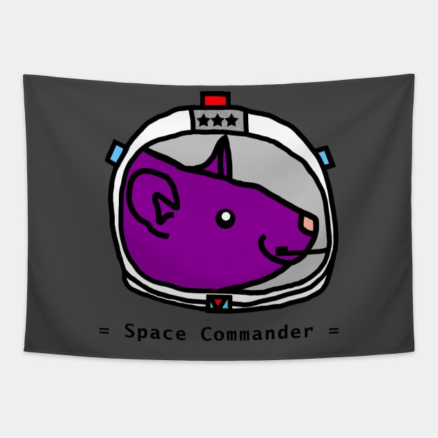 Space Astronaut Sci Fi Rat Portrait Tapestry by ellenhenryart