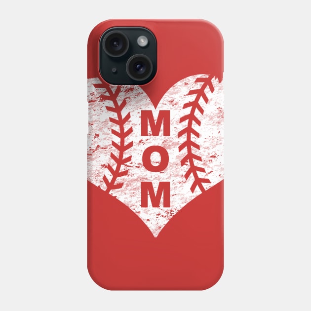 Baseball Mom Heart LOVE BASEBALL Vintage Distressed Phone Case by TeeCreations