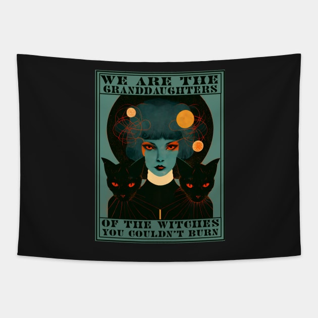 We are the granddaughters of the witches you couldn&#39;t burn - blue Tapestry by TheJadeCat