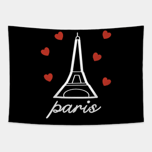 Eiffel Tower Paris with heart love summer travel vintage Tapestry