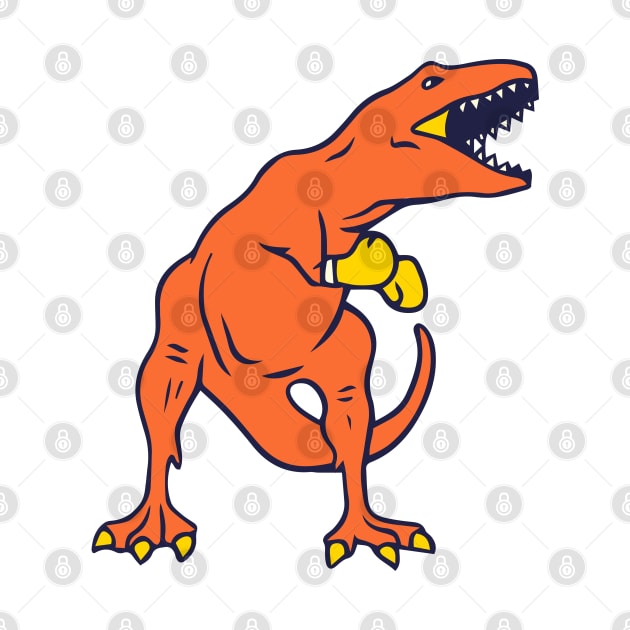 orange dinosaur boxer by yudabento