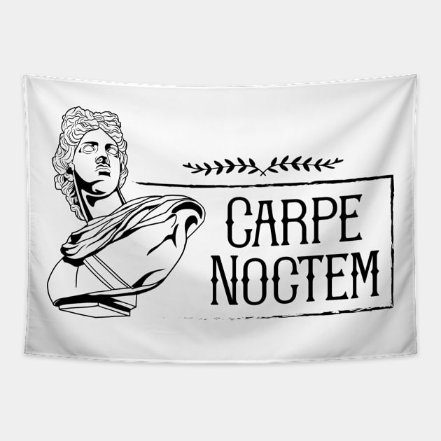 Latin saying - Carpe Noctem Tapestry by Modern Medieval Design