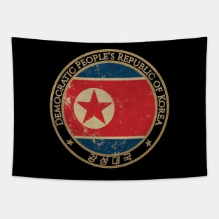 Vintage North Korea Democratic Peoples Republic of Korea Asia Asian Flag Tapestry