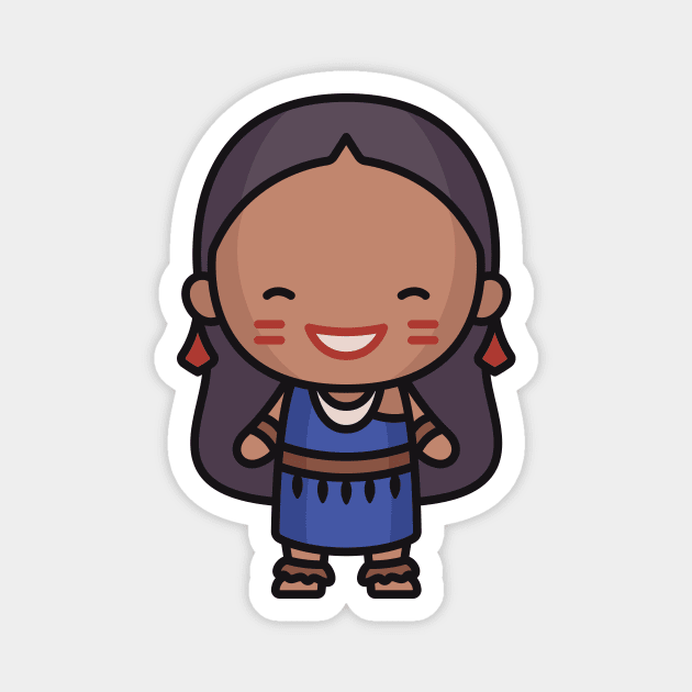 Cute Ecuadorian Girl in Traditional Clothing Cartoon Magnet by SLAG_Creative