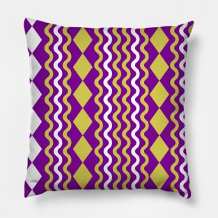 Retro 1960s Style Sixties Vintage Pattern Design Purple Yellow Pillow