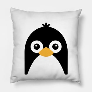 Cute Vector Penguin Face Pillow