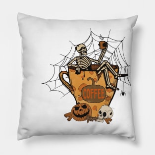 Funny Coffee Halloween Pillow