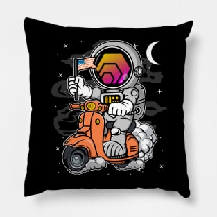 Astronaut Scooter HEX Coin To The Moon HEX Crypto Token Cryptocurrency Blockchain Wallet Birthday Gift For Men Women Kids Pillow