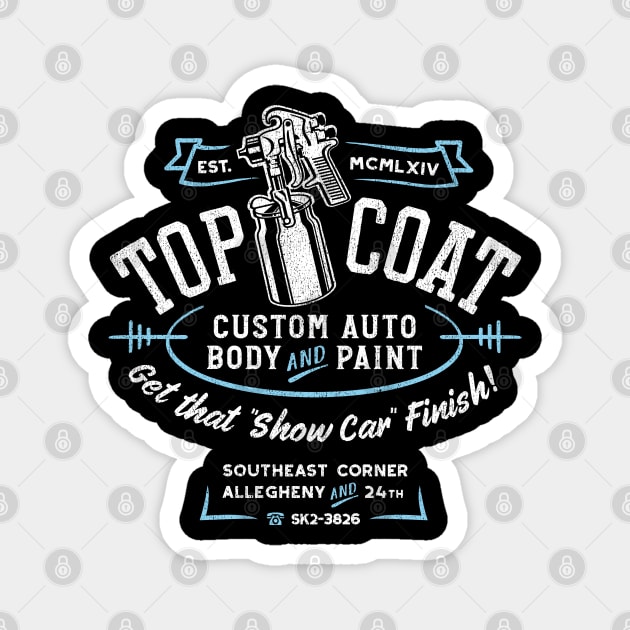 Top Coat Custom Car Paint Shop Magnet by artbitz