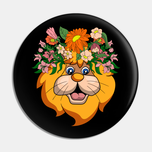 Zoo African Animal Flowers Lion - Lion - Pin | TeePublic Zoo African Animal Flowers Lion - Lion - Pin | TeePublic