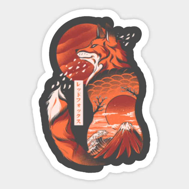 Japanese Fox Japanese Fox Sticker Teepublic Au