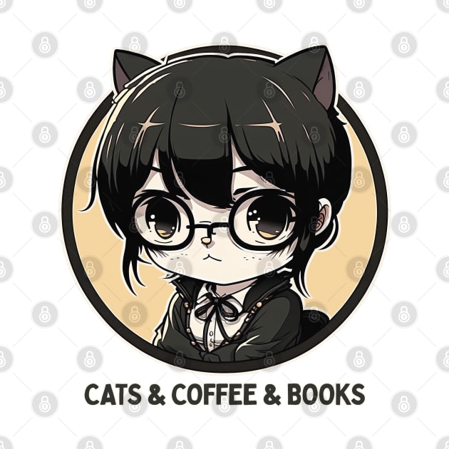 Cats & Coffee & Books by DankFutura