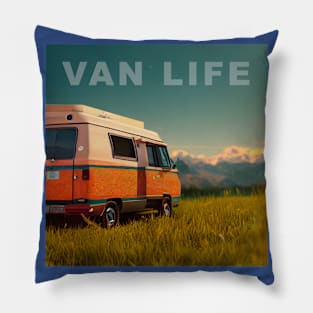 Van Life Camper RV Outdoors in Nature Pillow