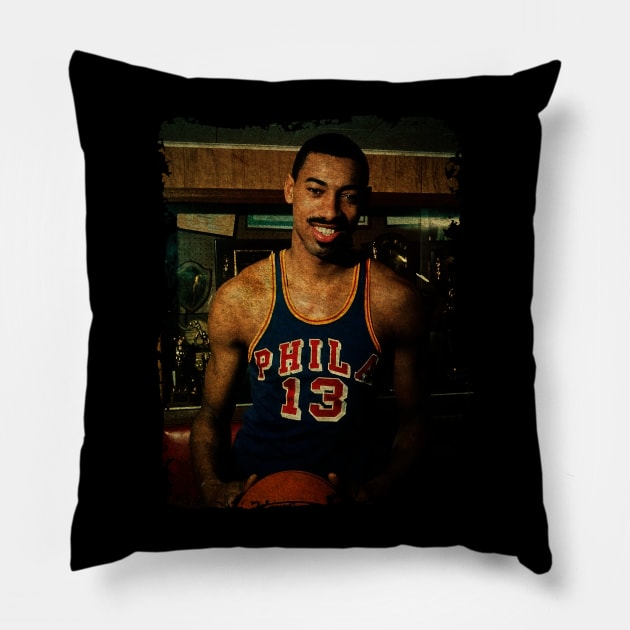 Wilt Chamberlain at Philadelphia #13 Pillow by Omeshshopart