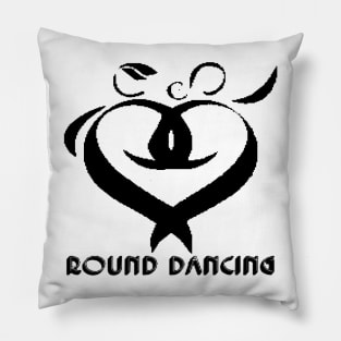 Round Dancing Heart BLK Pillow