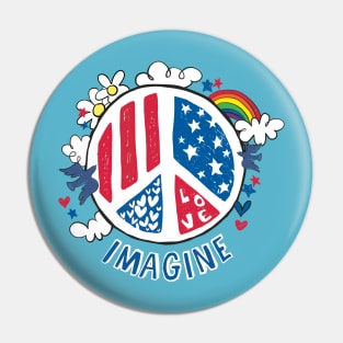 Imagine Love Imagine Peace Pin