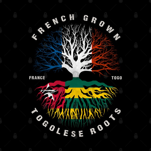 French Grown Togolese Roots Togo Flag by heart teeshirt