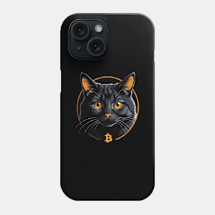 Bitcoin black cat Phone Case