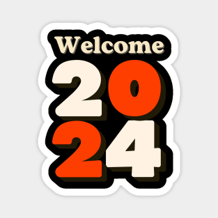 Bold Numbers Welcome 2024 Design Magnet