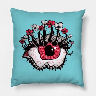 Melting Eye With Weird Eyelashes Psychedelic Art Pillow