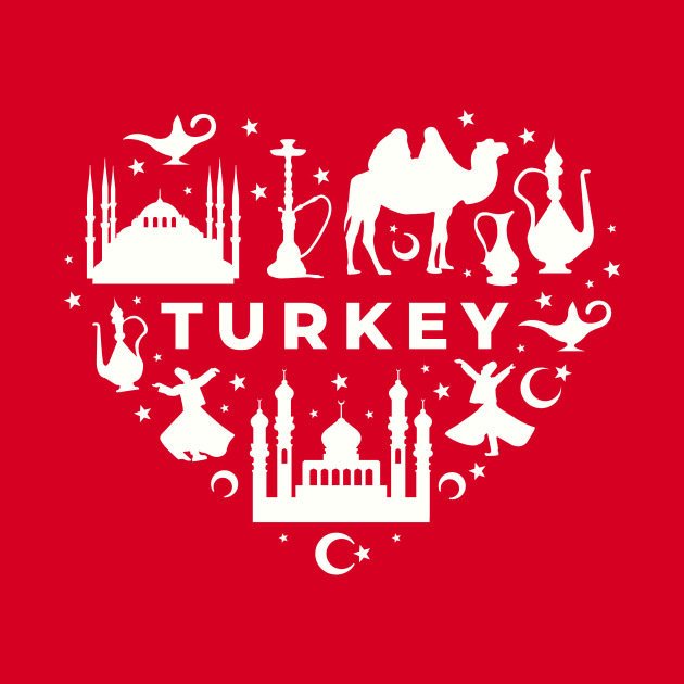 Turkish Icons in a Heart Shape // Turkey Pride by Now Boarding