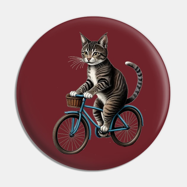 Miao the Bicycle Cat Pin by Jari's Emporium