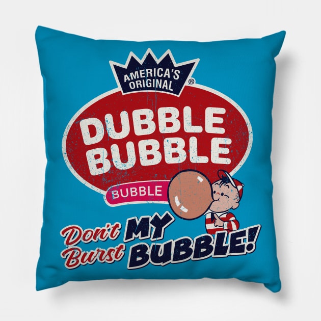 Dubble Bubble Don't Burst My Bubble Pillow by Alema Art