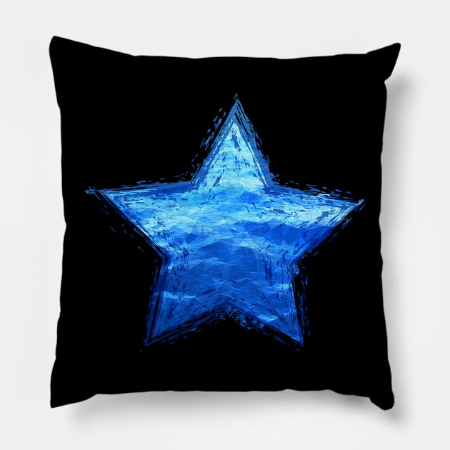 Watercolor Star Shape filled with Ocean waves Design christmas, birthday, anniversary gift Pillow by fratdd