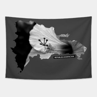 Dominican Republic Map Flower Hibiscus Photo Tapestry