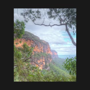 Mountains Cliff With Natural Frame T-Shirt