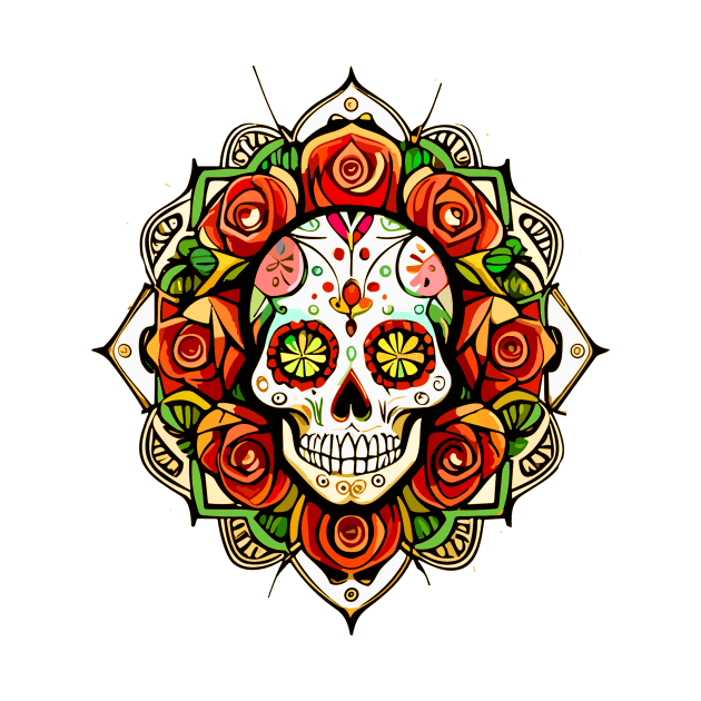 El Dia de los Muertos Day of the Dead Sweet Skull Halloween by albaley