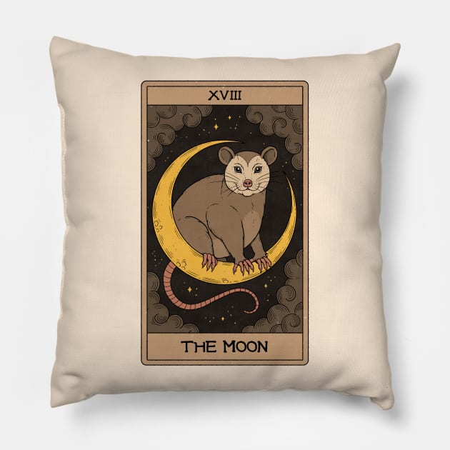 The Moon - Possum Tarot Pillow by thiagocorrea