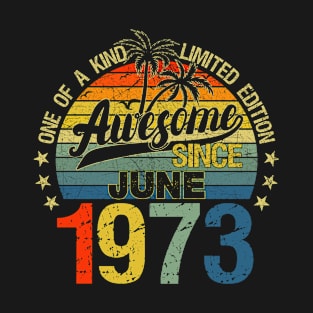 Vintage 49 Years Old June 1973 Decorations 49th Birthday T-Shirt