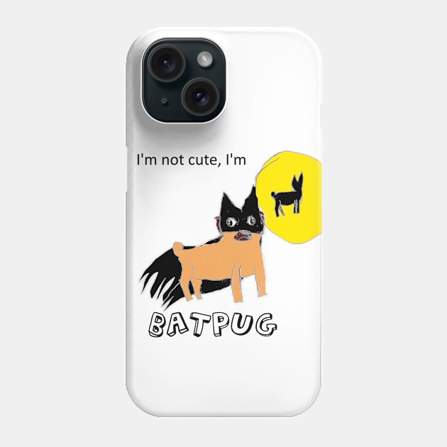 Batpug Phone Case by hammolaw