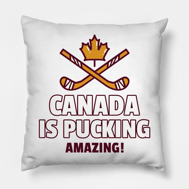 Canada Day Canadian Pride Hockey Pillow by Tip Top Tee's