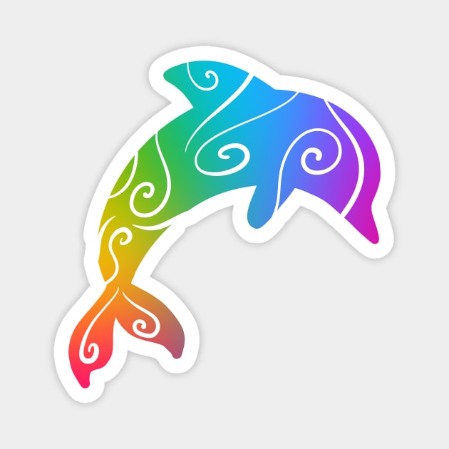 Rainbow Dolphin Magnet by KelseyLovelle