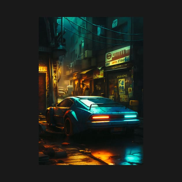 Race Car In Neon Alley by Taudalpoi