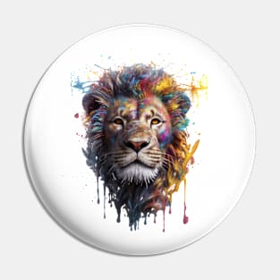 Lion Splash Art: Vibrant Fantasy Portrait #2 Pin