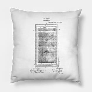 Window Shade Vintage Patent Hand Drawing Pillow