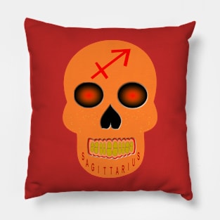 Sagittarius Star Sign Skull Pillow