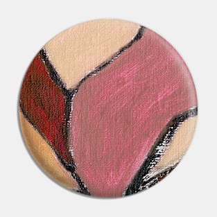 Rose Beige Wine Red Abstract Art Pin