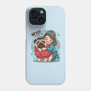 Puppy Love: A Cozy Embrace. Pug dog Lovers Phone Case
