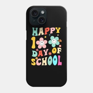 Happy 100 Days Of School Groovy 100Th Day School Teacher Kid Phone Case