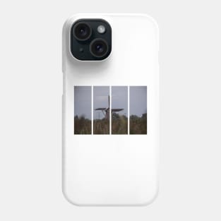 Wonderful landscapes in the Netherlands. Historic dutch windmills in Kinderdijk in a cloudy autumn day. Unesco site. Natural view from distance. Phone Case