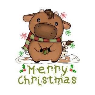 Kids Cow Christmas Cute Cow Merry Christmas Funny T-Shirt