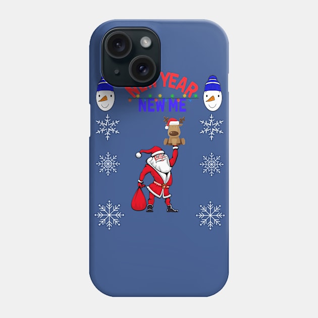 Сhristmas illustration of Santa Claus and a deer in his palm Phone Case by whatever comes to mind 2