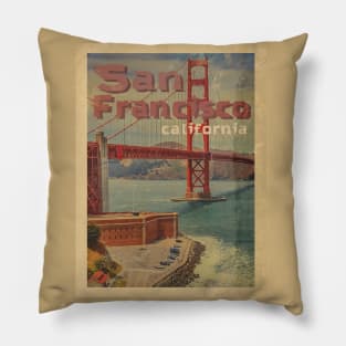 San Francisco Vintage Poster Pillow