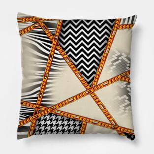 Animal skins,fabric pattern,chain,snake,zebra,polka dots Pillow