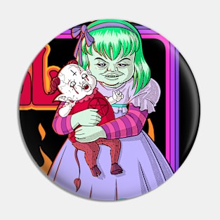 My Diabolic Doll Witchcraft Vintage Child Games Pin